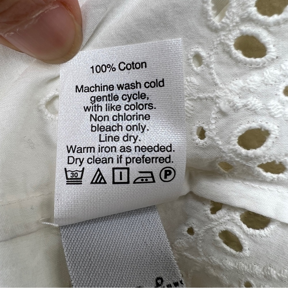 MADEWELL White Eyelet Popover Top - G1542 - Sz XS - Picture 11 of 13